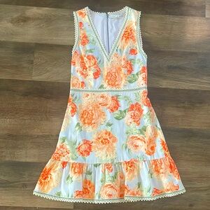 Alice and Olivia Orange flower dress